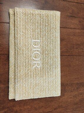 Christian Dior straw-woven clutch pouch
